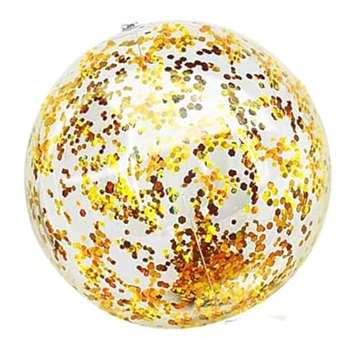CHICTRY Beach Ball - 12'' 16'' Aufblasbare Strandbälle, Schwimmbad Spielzeug Strandspielzeug für Sommer Wasserspiele Party Dekorationen Gold 2 One Size von CHICTRY