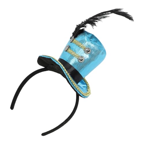 CHICTRY Erwachsene Damen Mini Top Hut Stirnband mit Feder Deko Nussknacker Drummer Hut Haarband Minizylinder Haarreif Halloween Karneval Kopfschmuck Himmelblau One Size CHICTRY Erwachsene Damen Mini Top Hut Stirnband mit Feder Deko Nussknacker Drummer Hut Haarband Minizylinder Haarreif Halloween Karneval Kopfschmuck Himmelblau One Size von CHICTRY