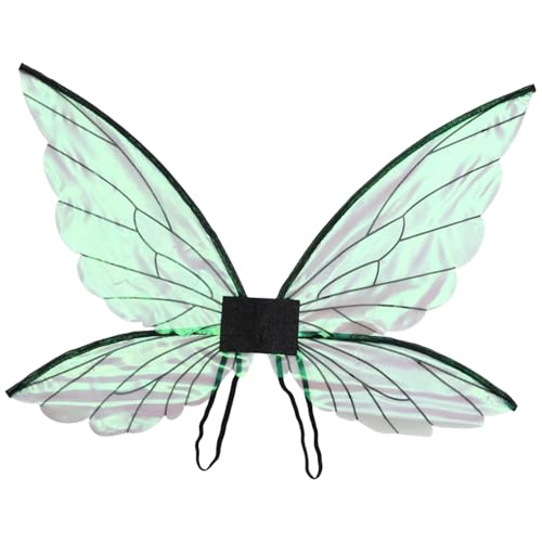 CHICTRY Feen Elfen Kostümset Glitzernde Durchsichtige Elfenflügel Blumengirlande Und Sternenzauberstab Für Halloween Schwarz Einheitsgröße von CHICTRY