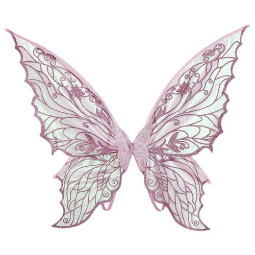 CHICTRY Feenflügel für Kinder Mädchen Glänzende Schmetterlingsflügel mit Elastischen Schulterriemen Elfenflügel Halloween Fairy Wings Weihnachten Halloween Rosa One Size CHICTRY Feenflügel für Kinder Mädchen Glänzende Schmetterlingsflügel mit Elastischen Schulterriemen Elfenflügel Halloween Fairy Wings Weihnachten Halloween Rosa One Size von CHICTRY