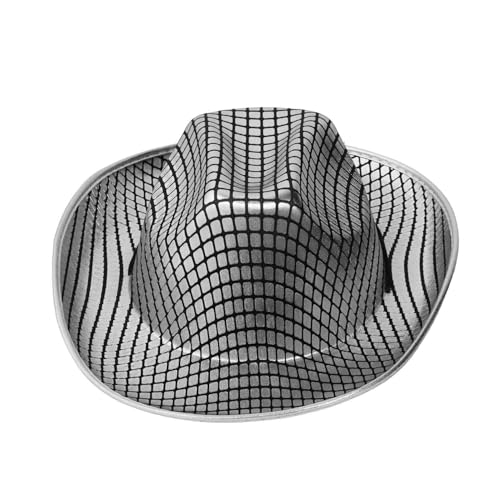 CHICTRY Glitzernde Cowboyhut Plaid Jazz Hut Retro Kopfbedeckung Breite Krempe Kappe für Maskenade Performance Requisite Dance Zubehör Silber One Size von CHICTRY