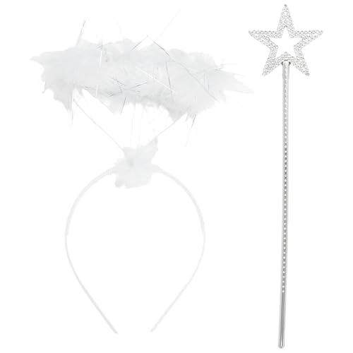 CHICTRY Halloween Engelsflügel mit Heiligenschein Feenstab Set Halloween Engel Feen Kostüm Karneval Fasching Amor Cosplay Typ A One Size CHICTRY Halloween Engelsflügel mit Heiligenschein Feenstab Set Halloween Engel Feen Kostüm Karneval Fasching Amor Cosplay Typ A One Size von CHICTRY