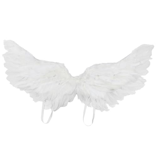 CHICTRY Halloween-Federflügel Engelsflügel Fotorequisiten für Maskenball-Cosplay-Partys Weiß 80 * 40cm Einheitsgröße CHICTRY Halloween-Federflügel Engelsflügel Fotorequisiten für Maskenball-Cosplay-Partys Weiß 80 * 40cm Einheitsgröße von CHICTRY