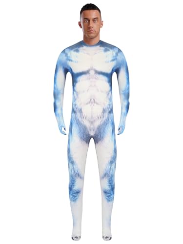CHICTRY Karneval Kostüm Herren Anzug Tier 3d Motiv Overall Langarm Ganzkörper Jumpsuit Mit Schwanz Kuh Leoparden Tiger Cosplay Outfit Typ E XXL CHICTRY Karneval Kostüm Herren Anzug Tier 3d Motiv Overall Langarm Ganzkörper Jumpsuit Mit Schwanz Kuh Leoparden Tiger Cosplay Outfit Typ E XXL von CHICTRY
