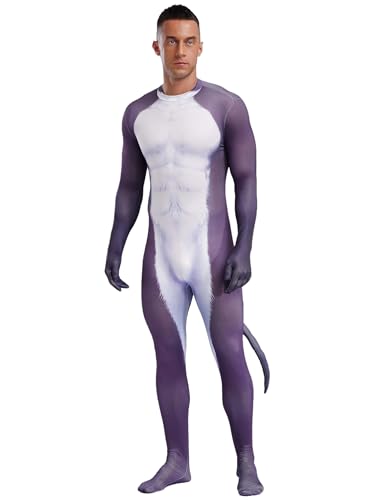 CHICTRY Karneval Kostüm Herren Anzug Tier 3d Motiv Overall Langarm Ganzkörper Jumpsuit Mit Schwanz Kuh Leoparden Tiger Cosplay Outfit Typ J XXL CHICTRY Karneval Kostüm Herren Anzug Tier 3d Motiv Overall Langarm Ganzkörper Jumpsuit Mit Schwanz Kuh Leoparden Tiger Cosplay Outfit Typ J XXL von CHICTRY