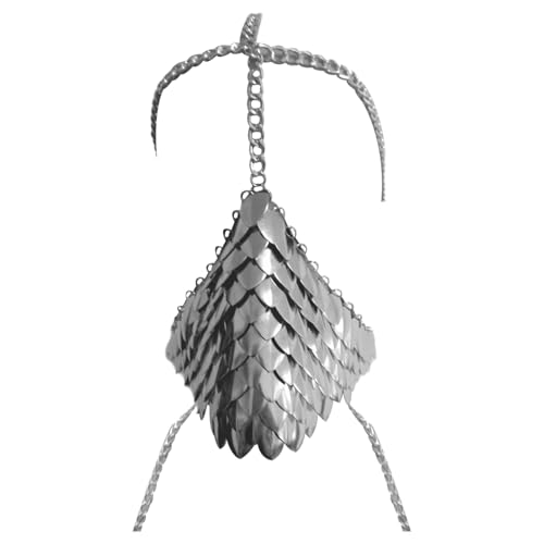 CHICTRY Kettenpanzer Masken Metallischer Schmuck Gesichtskette Cyberpunk Kostüm Für Damen Herren Silber Einheitsgröße CHICTRY Kettenpanzer Masken Metallischer Schmuck Gesichtskette Cyberpunk Kostüm Für Damen Herren Silber Einheitsgröße von CHICTRY