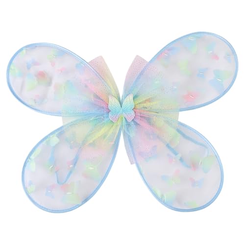 CHICTRY Kinder Mädchen Schmetterling Flügel Pailletten Feenflügel Partygeschenke Elfen Flügel Halloween Karneval Performance Requisiten Typ A Blau One Size CHICTRY Kinder Mädchen Schmetterling Flügel Pailletten Feenflügel Partygeschenke Elfen Flügel Halloween Karneval Performance Requisiten Typ A Blau One Size von CHICTRY