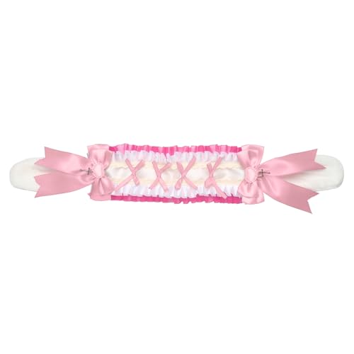 CHICTRY Lolita Kaninchen Lop Ohren Stirnband Bowknot Ruffed Kopfbedeckung mit Clips Maid Kostüm Accessoire Rosa 2 One Size CHICTRY Lolita Kaninchen Lop Ohren Stirnband Bowknot Ruffed Kopfbedeckung mit Clips Maid Kostüm Accessoire Rosa 2 One Size von CHICTRY