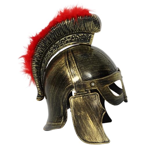 CHICTRY Mittelalterlicher Ritterhelm Spartanischer Soldatenhut Krieger-Sallet für Halloween-Cosplay-Kampfspiel Gold D Einheitsgröße CHICTRY Mittelalterlicher Ritterhelm Spartanischer Soldatenhut Krieger-Sallet für Halloween-Cosplay-Kampfspiel Gold D Einheitsgröße von CHICTRY