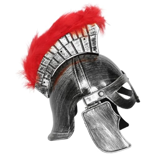 CHICTRY Mittelalterlicher Ritterhelm Spartanischer Soldatenhut Krieger-Sallet für Halloween-Cosplay-Kampfspiel Silber B Einheitsgröße von CHICTRY