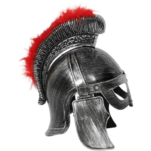 CHICTRY Mittelalterlicher Ritterhelm Spartanischer Soldatenhut Krieger-Sallet für Halloween-Cosplay-Kampfspiel Silber D Einheitsgröße von CHICTRY