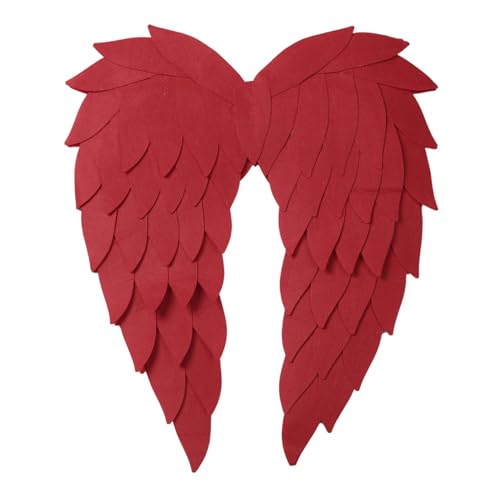 CHICTRY Realistische Engelsflügel Cosplay-Federflügel für Halloween-Cosplay-Party-Fotoshooting Rot 60x45CM Einheitsgröße von CHICTRY