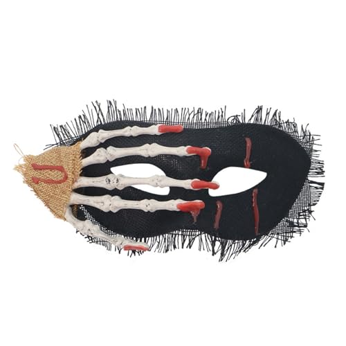CHICTRY Scary Halloween Maske Skelett Hände Masken April Narren Tag Cosplay Halbe Gesichtsbedeckungen Schwarz Einheitsgröße von CHICTRY