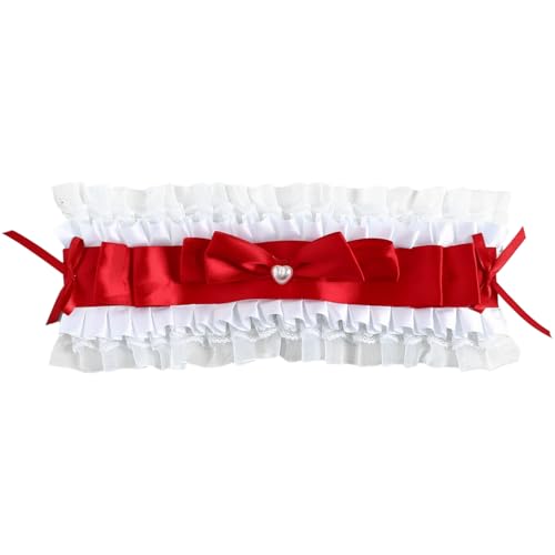CHICTRY Sweet Lolita Headwear with Clips Bowknot Lace Ruffle Headband for Anime Cosplay Party Schleife 2 One Size von CHICTRY