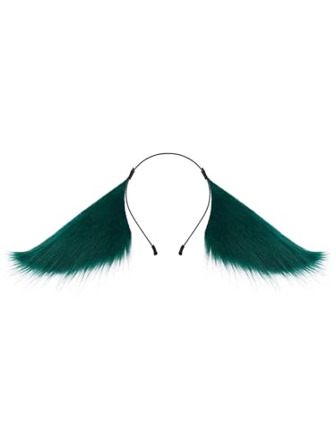 CHICTRY Übertriebener Plüsch-Tierohren-Haarreif Tier-Cosplay-Kopfbedeckung für Karneval Ostern Mottoparty Grün One Size von CHICTRY