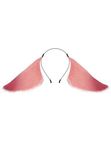 CHICTRY Übertriebener Plüsch-Tierohren-Haarreif Tier-Cosplay-Kopfbedeckung für Karneval Ostern Mottoparty Rosa One Size von CHICTRY