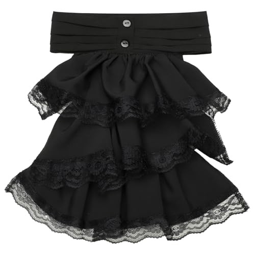 CHICTRY Unisex Renaissance Jabot Spitze Rüschen Fake Kragen Viktorianische Halskrause Barock Halskragen für Cosplay Fasching Mottoparty Schwarz One Size CHICTRY Unisex Renaissance Jabot Spitze Rüschen Fake Kragen Viktorianische Halskrause Barock Halskragen für Cosplay Fasching Mottoparty Schwarz One Size von CHICTRY