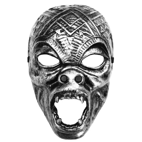 CHICTRY Vintage-maske Mit Gruseligem Tiergesicht Antike Vollgesichtsmasken Für Maskenball-halloween-party Gorilla Silber Einheitsgröße CHICTRY Vintage-maske Mit Gruseligem Tiergesicht Antike Vollgesichtsmasken Für Maskenball-halloween-party Gorilla Silber Einheitsgröße von CHICTRY