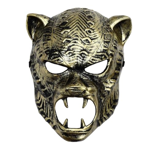CHICTRY Vintage-maske Mit Gruseligem Tiergesicht Antike Vollgesichtsmasken Für Maskenball-halloween-party Leopard Gold Einheitsgröße CHICTRY Vintage-maske Mit Gruseligem Tiergesicht Antike Vollgesichtsmasken Für Maskenball-halloween-party Leopard Gold Einheitsgröße von CHICTRY