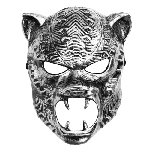 CHICTRY Vintage-maske Mit Gruseligem Tiergesicht Antike Vollgesichtsmasken Für Maskenball-halloween-party Leopard Silber Einheitsgröße CHICTRY Vintage-maske Mit Gruseligem Tiergesicht Antike Vollgesichtsmasken Für Maskenball-halloween-party Leopard Silber Einheitsgröße von CHICTRY