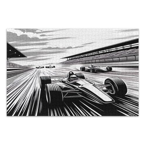 1000 Teile Puzzle, Rennautos, schwarz, coole Puzzles, herausforderndes Puzzle für Spieleabende, fertige Größe 29,5 x 19,7 Zoll 1000 Teile Puzzle, Rennautos, schwarz, coole Puzzles, herausforderndes Puzzle für Spieleabende, fertige Größe 29,5 x 19,7 Zoll von CHIFIGNO