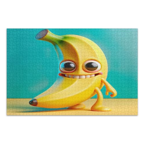 1000 Teile Puzzle für Erwachsene, Niedliche Banane Lustiges Cooles Puzzles Lustiges Spiel für Männer Frauen, Fertige Größe 29,5 x 19,7 Zoll von CHIFIGNO