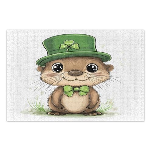 1000 Teile Puzzles, niedlicher St. Patrick's Day Otter, einzigartiges Puzzles, lustiges Spiel für Männer und Frauen, fertige Größe 29,5 x 19,7 Zoll 1000 Teile Puzzles, niedlicher St. Patrick's Day Otter, einzigartiges Puzzles, lustiges Spiel für Männer und Frauen, fertige Größe 29,5 x 19,7 Zoll von CHIFIGNO