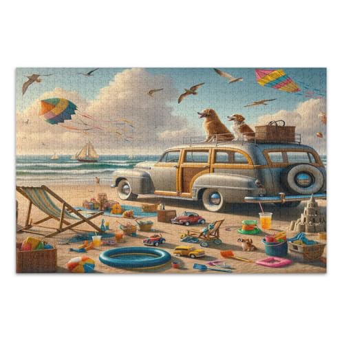 1000 Teile Puzzles für Erwachsene, Alter Stil Vintage Station Wagon Lustiges Puzzle Unterhaltung Spielzeug Geburtstagsgeschenk, Fertige Größe 29,5 x 19,7 Zoll 1000 Teile Puzzles für Erwachsene, Alter Stil Vintage Station Wagon Lustiges Puzzle Unterhaltung Spielzeug Geburtstagsgeschenk, Fertige Größe 29,5 x 19,7 Zoll von CHIFIGNO