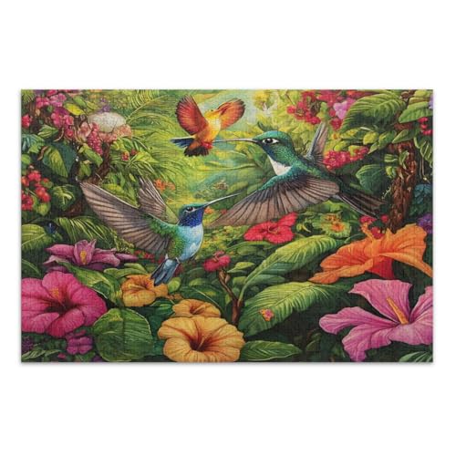 1000-teiliges Puzzle, Kolibris, tropische Blumen, einzigartige Puzzles, pädagogisches intellektuelles Puzzle, fertige Größe 75 x 50 cm 1000-teiliges Puzzle, Kolibris, tropische Blumen, einzigartige Puzzles, pädagogisches intellektuelles Puzzle, fertige Größe 75 x 50 cm von CHIFIGNO