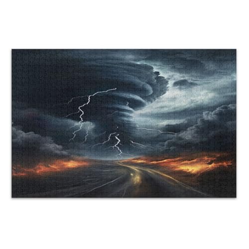 1000-teiliges Puzzle für Erwachsene, Tornado-Grau, lustiges und farbenfrohes Kunstwerk, fertige Größe 75 x 50 cm 1000-teiliges Puzzle für Erwachsene, Tornado-Grau, lustiges und farbenfrohes Kunstwerk, fertige Größe 75 x 50 cm von CHIFIGNO