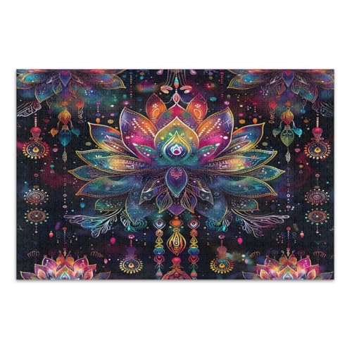 1000-teiliges Puzzle für Erwachsene, bunte psychedelische Blumen, coole Puzzles, wunderbare Puzzle-Geschenke für Frauen und Männer, fertige Größe 75 x 50 cm 1000-teiliges Puzzle für Erwachsene, bunte psychedelische Blumen, coole Puzzles, wunderbare Puzzle-Geschenke für Frauen und Männer, fertige Größe 75 x 50 cm von CHIFIGNO