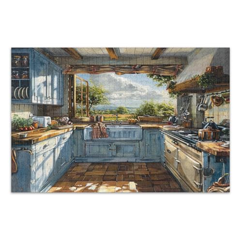 Alte Küche Puzzles 1000 Teile für Erwachsene, Coole Puzzles Unterhaltung Spielzeug Geburtstagsgeschenk, Fertige Größe 29,5 x 19,7 Zoll Alte Küche Puzzles 1000 Teile für Erwachsene, Coole Puzzles Unterhaltung Spielzeug Geburtstagsgeschenk, Fertige Größe 29,5 x 19,7 Zoll von CHIFIGNO