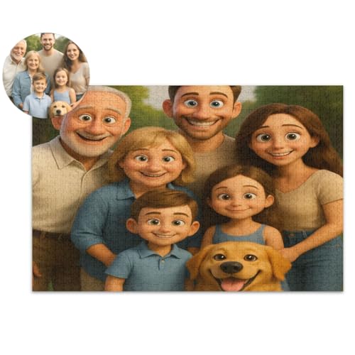 Benutzerdefiniertes Familienporträt-Puzzle, personalisiertes Puzzle, 500 Teile, animierte Familienfoto-Puzzles, lustige Fotokunst für Paare, Haustiere, Hochzeit Benutzerdefiniertes Familienporträt-Puzzle, personalisiertes Puzzle, 500 Teile, animierte Familienfoto-Puzzles, lustige Fotokunst für Paare, Haustiere, Hochzeit von CHIFIGNO
