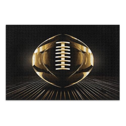Black Gold American Football Jigsaw Puzzles for Adults 1000 Pieces Funny Puzzles Entertainment Toys Birthday Gift, Finished Size 29.5 x 19.7 Inches von CHIFIGNO