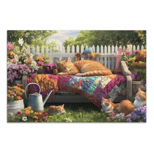 Bunte Blumen, niedliche Katzen, Puzzle, 1000 Teile, für Erwachsene, einzigartige Puzzles, anspruchsvolle Familienaktivitäten, fertige Größe 75 x 50 cm Bunte Blumen, niedliche Katzen, Puzzle, 1000 Teile, für Erwachsene, einzigartige Puzzles, anspruchsvolle Familienaktivitäten, fertige Größe 75 x 50 cm von CHIFIGNO