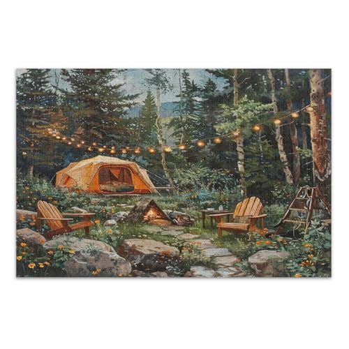 Camping Szene Puzzle für Erwachsene 1000 Teile Familienpuzzles Herausforderndes Puzzle für Spieleabende, Fertige Größe 29,5 x 19,7 Zoll Camping Szene Puzzle für Erwachsene 1000 Teile Familienpuzzles Herausforderndes Puzzle für Spieleabende, Fertige Größe 29,5 x 19,7 Zoll von CHIFIGNO