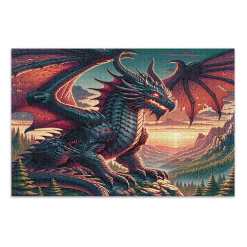 Dragon on Mountain Puzzles 1000 Teile für Erwachsene, Lustige Puzzles Unterhaltung Spielzeug Geburtstagsgeschenk, Fertige Größe 29,5 x 19,7 Zoll Dragon on Mountain Puzzles 1000 Teile für Erwachsene, Lustige Puzzles Unterhaltung Spielzeug Geburtstagsgeschenk, Fertige Größe 29,5 x 19,7 Zoll von CHIFIGNO