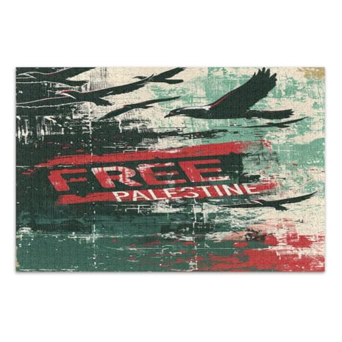 Free Palestine 1000 Teile Puzzles, Coole Puzzles Herausfordernde Puzzle für Spieleabende, Fertige Größe 29,5 x 19,7 Zoll von CHIFIGNO