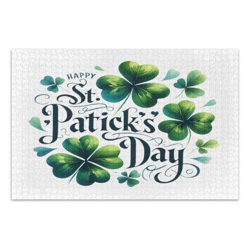 Happy Saint Patrick's Day Puzzle für Erwachsene 1000 Teile Einzigartige Puzzles Weißer Elefant Geschenkideen, Fertige Größe 29,5 x 19,7 Zoll Happy Saint Patrick's Day Puzzle für Erwachsene 1000 Teile Einzigartige Puzzles Weißer Elefant Geschenkideen, Fertige Größe 29,5 x 19,7 Zoll von CHIFIGNO