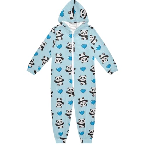 Niedlicher Cartoon-Panda-Einteiler, Unisex, Einteiler, Einteiler, Jumpsuit, lustig, Weihnachten, Halloween, Cosplay-Kostüm, Blau, Niedlicher Cartoon-Panda, Blau, 7-8 Jahre von CHIFIGNO