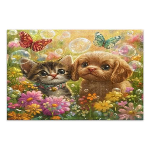 Niedliches Kätzchen-Puzzle, 1000 Teile, Familienpuzzle, lustiges und farbenfrohes Kunstwerk, Heimdekoration, fertige Größe 75 x 50 cm Niedliches Kätzchen-Puzzle, 1000 Teile, Familienpuzzle, lustiges und farbenfrohes Kunstwerk, Heimdekoration, fertige Größe 75 x 50 cm von CHIFIGNO