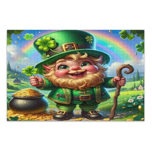 Niedliches St. Patrick's Day Zwerge Puzzle 1000 Teile Abschluss oder Geburtstagsgeschenk Familienpuzzle, fertige Größe 29,5 x 19,7 Zoll Niedliches St. Patrick's Day Zwerge Puzzle 1000 Teile Abschluss oder Geburtstagsgeschenk Familienpuzzle, fertige Größe 29,5 x 19,7 Zoll von CHIFIGNO