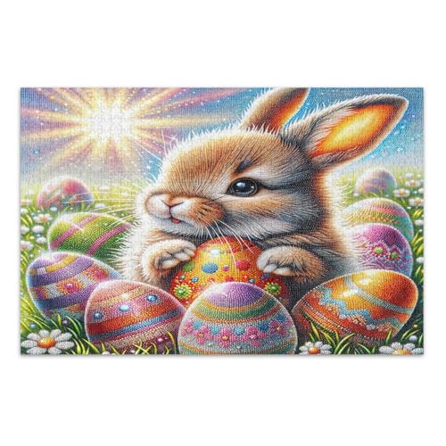 Osterhase mit Eiern Puzzle für Erwachsene 1000 Teile Lustiges Puzzle Unterhaltung Spielzeug Geburtstagsgeschenk Fertige Größe 29,5 x 19,7 Zoll Osterhase mit Eiern Puzzle für Erwachsene 1000 Teile Lustiges Puzzle Unterhaltung Spielzeug Geburtstagsgeschenk Fertige Größe 29,5 x 19,7 Zoll von CHIFIGNO