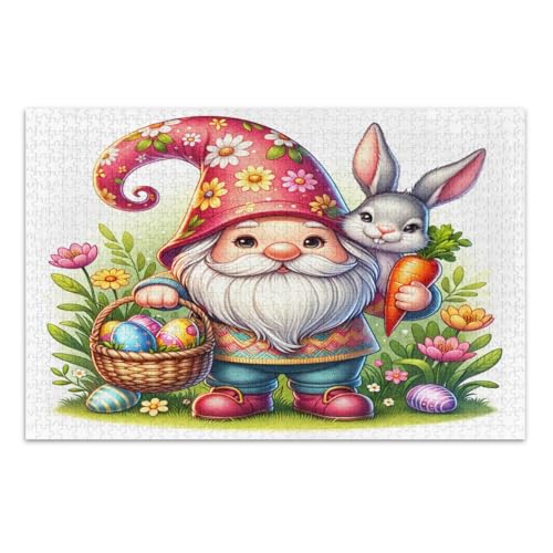 Puzzle 1000 Teile, Osterhase Wichtel Eier Blumen Lustige Puzzles Weißer Elefant Geschenkideen, Fertige Größe 29,5 x 19,7 Zoll Puzzle 1000 Teile, Osterhase Wichtel Eier Blumen Lustige Puzzles Weißer Elefant Geschenkideen, Fertige Größe 29,5 x 19,7 Zoll von CHIFIGNO