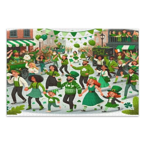 Puzzle 1000 Teile für Erwachsene, Happy St. Patrick's Day Schwierige Puzzles Herausforderndes Puzzle für Spieleabende, Fertige Größe 29,5 x 19,7 Zoll Puzzle 1000 Teile für Erwachsene, Happy St. Patrick's Day Schwierige Puzzles Herausforderndes Puzzle für Spieleabende, Fertige Größe 29,5 x 19,7 Zoll von CHIFIGNO
