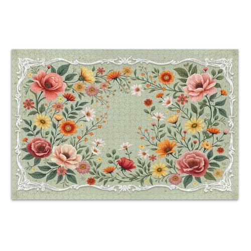 Puzzle mit bunten Blumen für Erwachsene, 1000 Teile, lustiges Puzzle, Abschluss- oder Geburtstagsgeschenk, fertige Größe 75 x 50 cm Puzzle mit bunten Blumen für Erwachsene, 1000 Teile, lustiges Puzzle, Abschluss- oder Geburtstagsgeschenk, fertige Größe 75 x 50 cm von CHIFIGNO