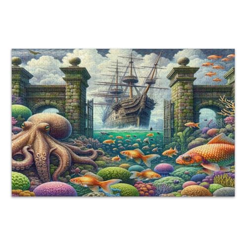 Puzzles 1000 Teile für Erwachsene, Unterwasser-Szene Einzigartige Puzzles Herausfordernde Familienaktivität, Fertige Größe 20,5 x 14,9 Zoll von CHIFIGNO