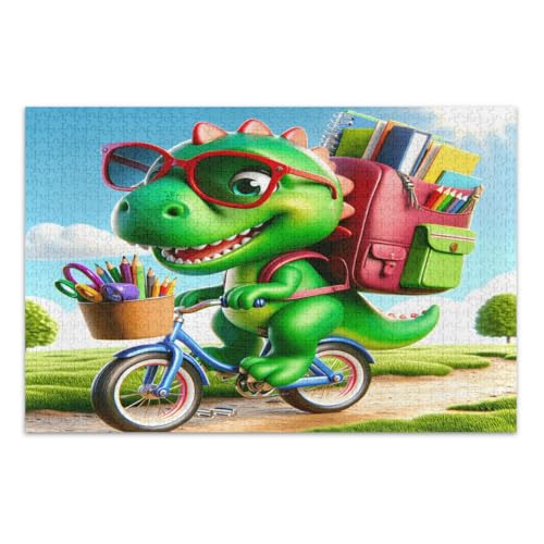 Puzzles 1000 Teile für Erwachsene, niedliche grüne Dinosaurier coole Puzzles Unterhaltung Spielzeug Geburtstagsgeschenk, fertige Größe 29,5 x 19,7 Zoll Puzzles 1000 Teile für Erwachsene, niedliche grüne Dinosaurier coole Puzzles Unterhaltung Spielzeug Geburtstagsgeschenk, fertige Größe 29,5 x 19,7 Zoll von CHIFIGNO