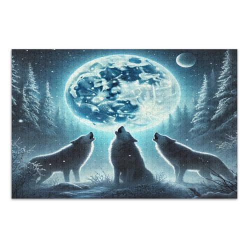 Puzzles für Erwachsene, 1000 Teile, schreiende Wölfe, familiäre Aktivität, fertige Größe 75 x 50 cm Puzzles für Erwachsene, 1000 Teile, schreiende Wölfe, familiäre Aktivität, fertige Größe 75 x 50 cm von CHIFIGNO