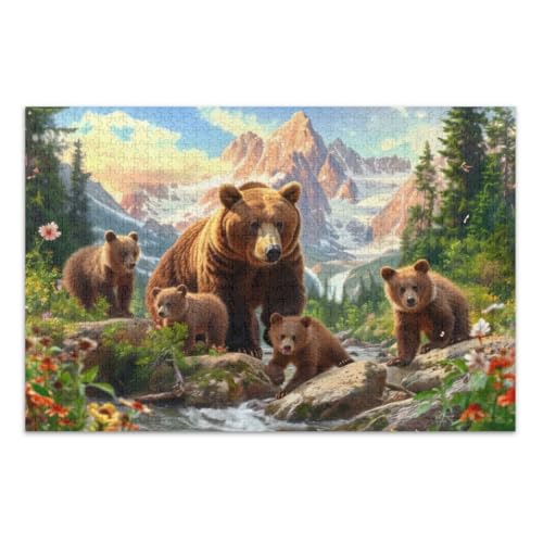 Puzzles für Erwachsene 1000 Teile, Berglandschaft Bären Coole Puzzles Unterhaltung Spielzeug Geburtstagsgeschenk, Fertige Größe 29,5 x 19,7 Zoll Puzzles für Erwachsene 1000 Teile, Berglandschaft Bären Coole Puzzles Unterhaltung Spielzeug Geburtstagsgeschenk, Fertige Größe 29,5 x 19,7 Zoll von CHIFIGNO